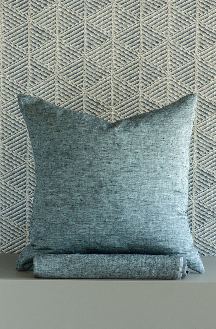 Bianca Lorenne Meiya Ocean Bedspread | Lightweight Linen Bedspread NZ image 3